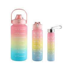 3 PCS Water Bottles with Straws