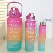 3 PCS Water Bottles with Straws