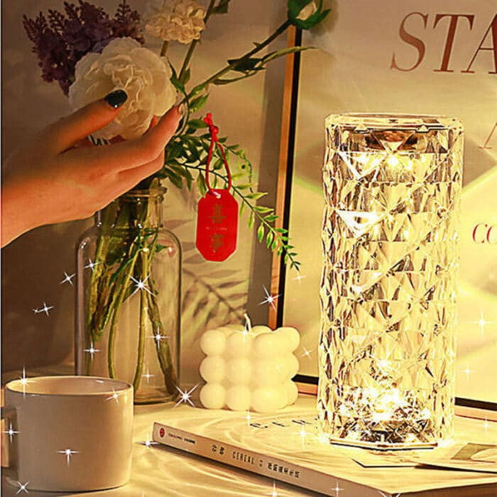 16 Colors Diamond Rose Crystal Lamp